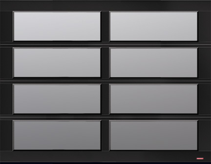 Porte de garage California, 9’ x 7’, profilé d’aluminium Noir